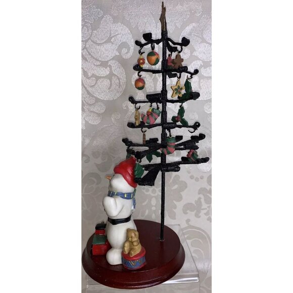 Snowmen w/ Metal Tree w/ Wood Base & Ornaments Christmas Holiday Living 11 Inch - Picture 5 of 12